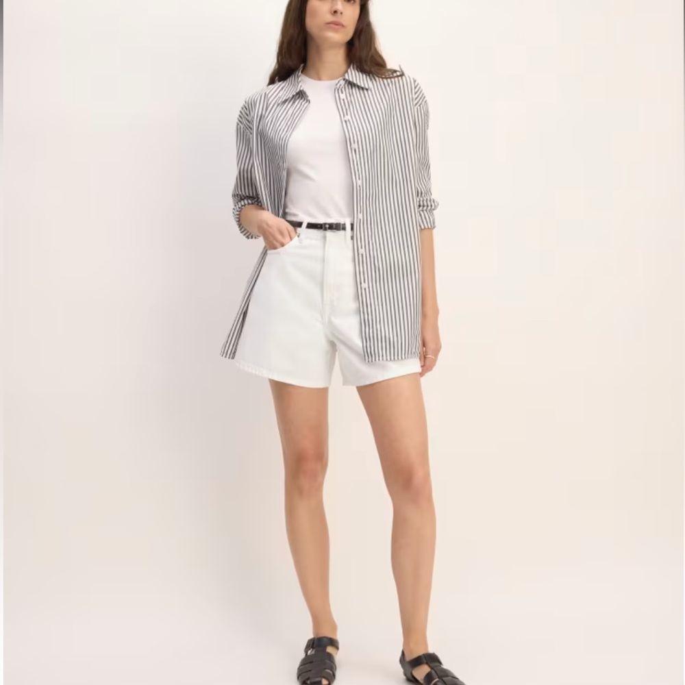 Everlane A Line White Jean Shorts